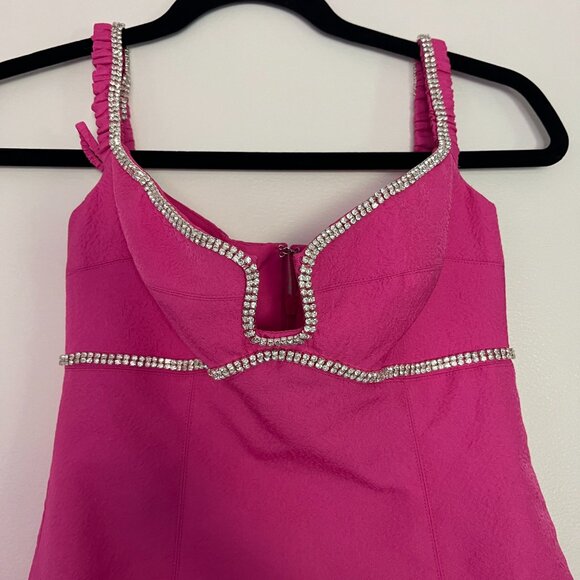 [New With Tags] SELF-PORTRAIT Off-Shoulder Flared Midi Dress With Crystal Detail - Picture 6 of 6